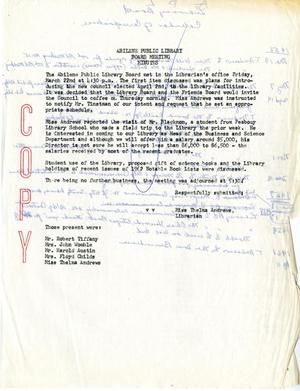 Primary view of object titled '[Minutes of the Abilene Public Library Board Meetings (1956-1972)]'.