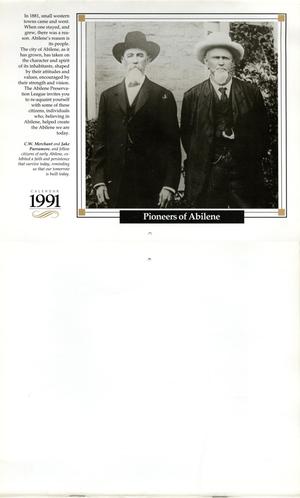 Primary view of object titled 'Pioneers of Abilene 1991 Calendar'.