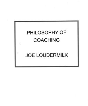 Primary view of object titled 'Philosophy of Coaching'.