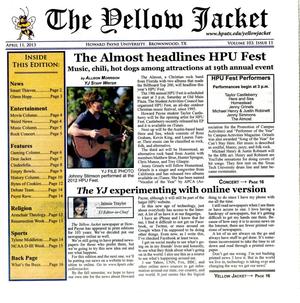 The Yellow Jacket (Brownwood, Tex.), Vol. 103, No. 11, Ed. 1 Thursday, April 11, 2013
