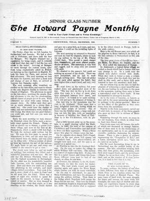 Primary view of object titled 'Howard Payne Monthly, Volume 5, Number 7, December 1906'.