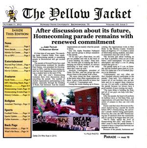 The Yellow Jacket (Brownwood, Tex.), Vol. 103, No. 3, Ed. 1 Thursday, October 11, 2012