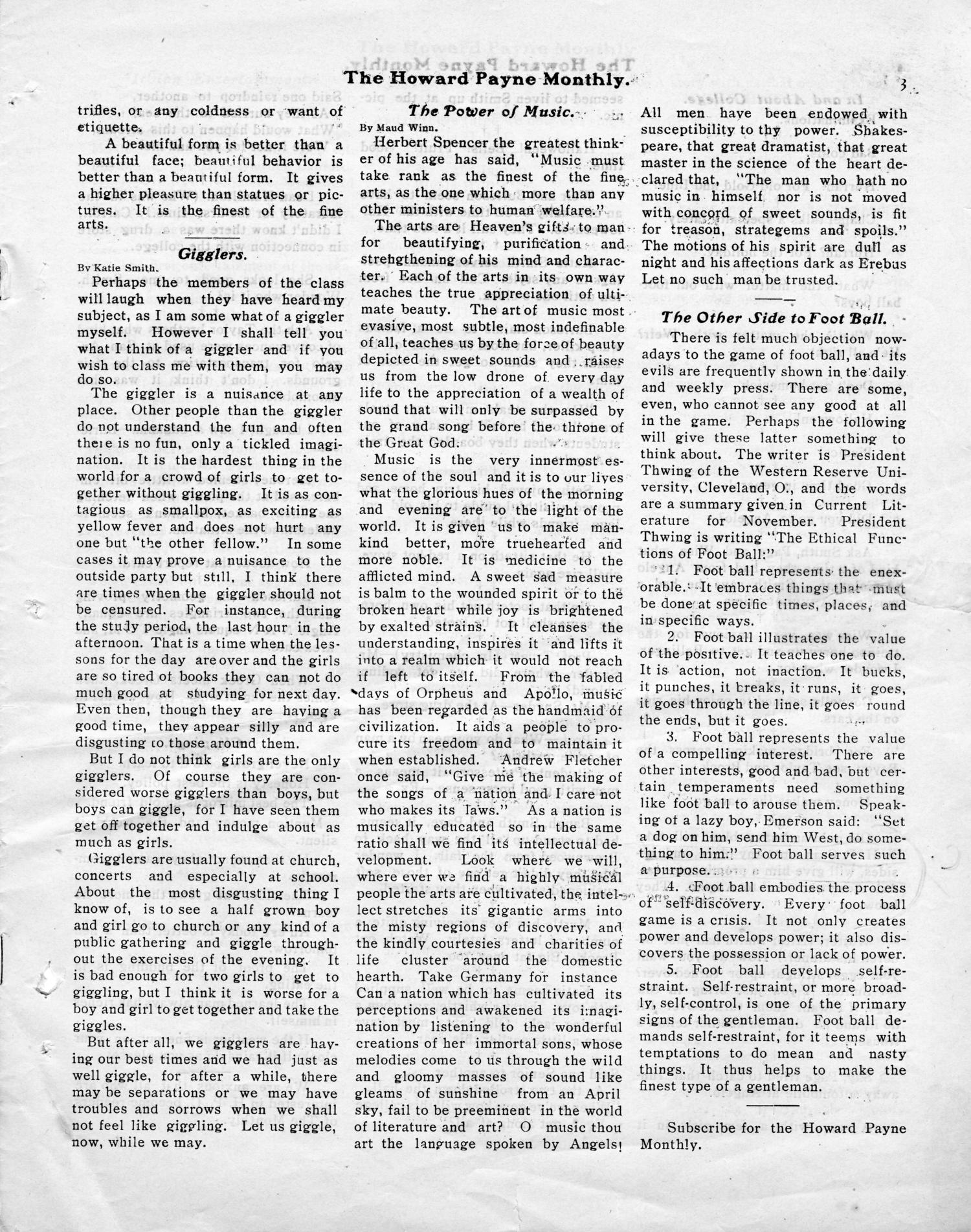 Howard Payne Monthly, Volume 1, Number 7, December 1902
                                                
                                                    [Sequence #]: 3 of 16
                                                