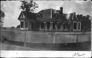 [Postcard image of the first George Ranch House]