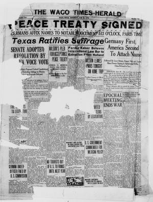 Primary view of object titled 'The Waco Times-Herald (Waco, Tex.), Vol. 8, No. 168, Ed. 1 Saturday, June 28, 1919'.