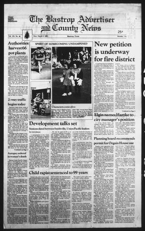 Primary view of object titled 'The Bastrop Advertiser and County News (Bastrop, Tex.), Vol. 135, No. 44, Ed. 1 Monday, August 1, 1988'.