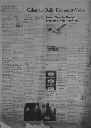 Primary view of object titled 'Coleman Daily Democrat-Voice (Coleman, Tex.), Vol. 1, No. 1, Ed. 1 Tuesday, November 9, 1948'.