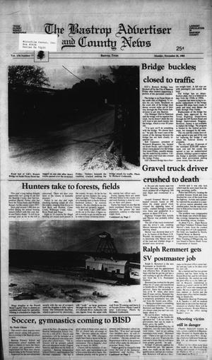 The Bastrop Advertiser and County News (Bastrop, Tex.), Vol. 138, No. 77, Ed. 1 Monday, November 26, 1984