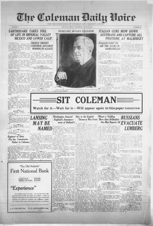 The Coleman Daily Voice (Coleman, Tex.), Vol. 1, No. 75, Ed. 1 Wednesday, June 23, 1915