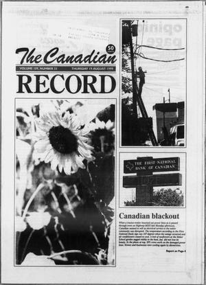 Primary view of object titled 'The Canadian Record (Canadian, Tex.), Vol. 109, No. 33, Ed. 1 Thursday, August 19, 1999'.