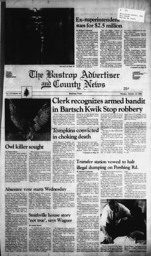Primary view of object titled 'The Bastrop Advertiser and County News (Bastrop, Tex.), Vol. 131, No. 65, Ed. 1 Monday, October 15, 1984'.