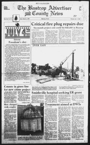 The Bastrop Advertiser and County News (Bastrop, Tex.), Vol. 136, No. 36, Ed. 1 Monday, July 3, 1989
