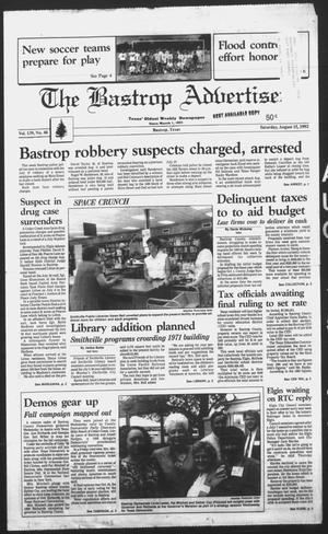 The Bastrop Advertiser (Bastrop, Tex.), Vol. 139, No. 48, Ed. 1 Saturday, August 15, 1992