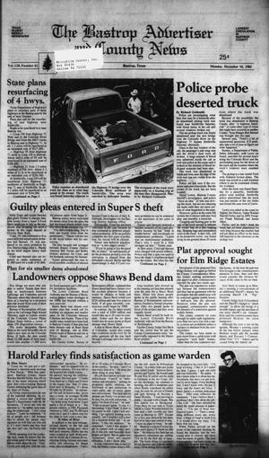 The Bastrop Advertiser and County News (Bastrop, Tex.), Vol. 138, No. 81, Ed. 1 Monday, December 10, 1984