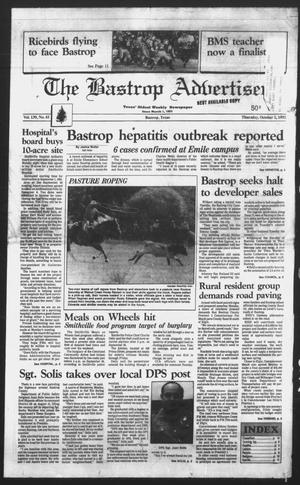 Primary view of object titled 'The Bastrop Advertiser (Bastrop, Tex.), Vol. 139, No. 61, Ed. 1 Thursday, October 1, 1992'.
