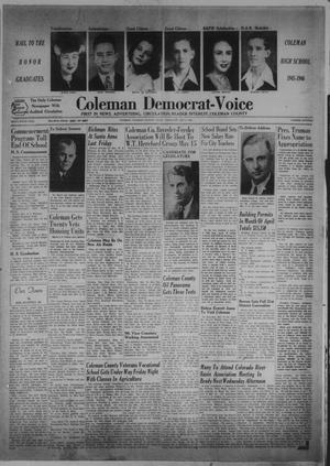 Coleman Democrat-Voice (Coleman, Tex.), Vol. 65, No. 19, Ed. 1 Thursday, May 9, 1946