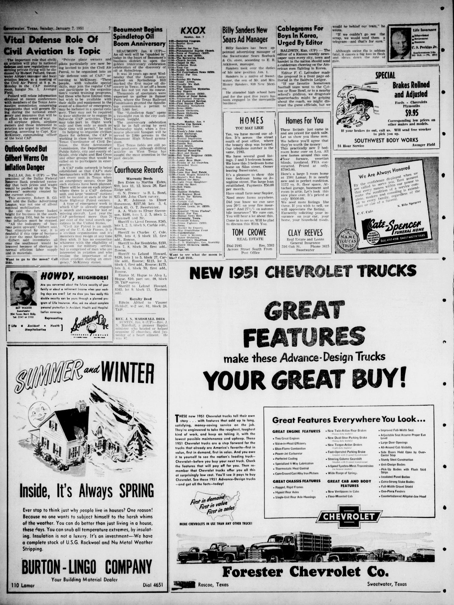 Sweetwater Reporter (Sweetwater, Tex.), Vol. 54, No. 5, Ed. 1 Sunday, January 7, 1951
                                                
                                                    [Sequence #]: 7 of 24
                                                