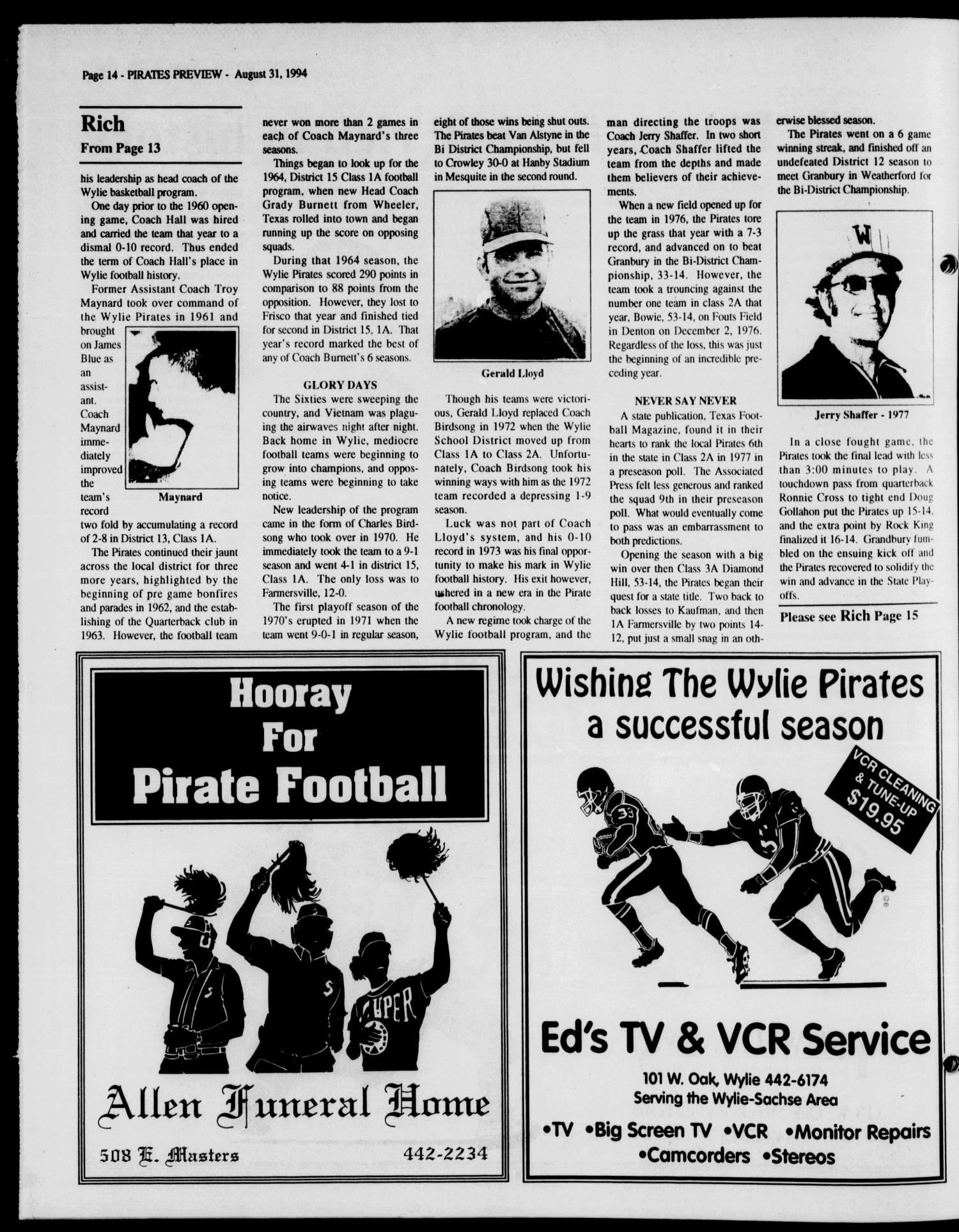 The Wylie News (Wylie, Tex.), Vol. 48, No. 13, Ed. 1 Wednesday, August 31, 1994
                                                
                                                    [Sequence #]: 46 of 64
                                                