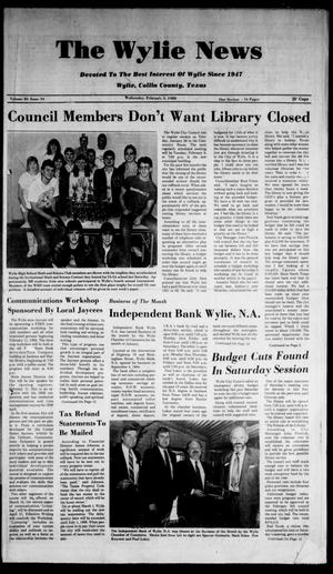 Primary view of object titled 'The Wylie News (Wylie, Tex.), Vol. 40, No. 34, Ed. 1 Wednesday, February 3, 1988'.