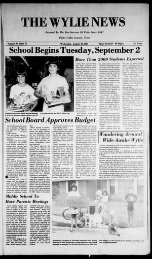The Wylie News (Wylie, Tex.), Vol. 39, No. 11, Ed. 1 Wednesday, August 27, 1986