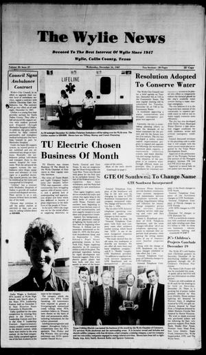Primary view of object titled 'The Wylie News (Wylie, Tex.), Vol. 40, No. 27, Ed. 1 Wednesday, December 16, 1987'.