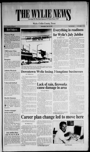 Primary view of object titled 'The Wylie News (Wylie, Tex.), Vol. 47, No. 6, Ed. 1 Wednesday, July 14, 1993'.