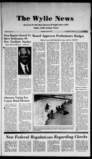 The Wylie News (Wylie, Tex.), Vol. 41, No. 7, Ed. 1 Wednesday, July 27, 1988