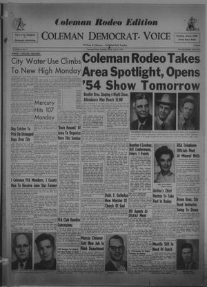 Primary view of object titled 'Coleman Democrat-Voice (Coleman, Tex.), Vol. 74, No. 4, Ed. 1 Tuesday, July 13, 1954'.