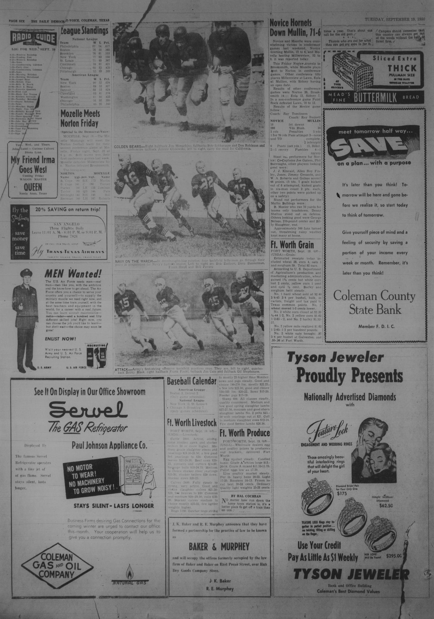 Coleman Daily Democrat-Voice (Coleman, Tex.), Vol. 2, No. 280, Ed. 1 Tuesday, September 19, 1950
                                                
                                                    [Sequence #]: 8 of 8
                                                