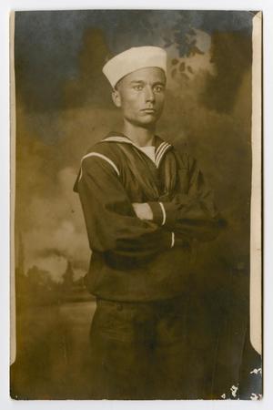 Primary view of object titled '[Portrait of Oscar D. Back in a Sailor's Uniform]'.