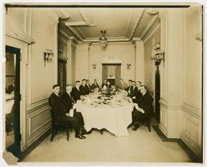 Primary view of object titled '[Photograph of a White Truck Co. Sales Meeting at the Adolphus Hotel]'.
