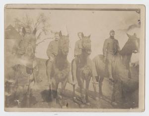 [Photograph of Four Unknown World War One Soldiers on Horseback]