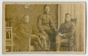 Primary view of object titled '[Portrait of Three World War One Soldiers]'.