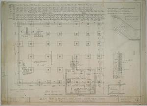 Primary view of object titled 'Hotel Building, Gorman, Texas: Basement and Foundation Plans'.