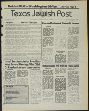 Primary view of object titled 'Texas Jewish Post (Fort Worth, Tex.), Vol. 40, No. 34, Ed. 1 Thursday, August 21, 1986'.