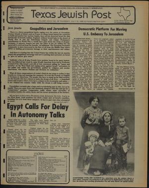 Texas Jewish Post (Fort Worth, Tex.), Vol. 34, No. 28, Ed. 1 Thursday, July 10, 1980