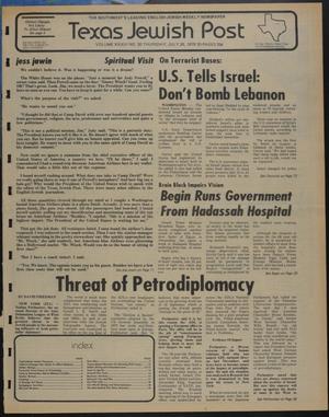 Primary view of object titled 'Texas Jewish Post (Fort Worth, Tex.), Vol. 33, No. 30, Ed. 1 Thursday, July 26, 1979'.