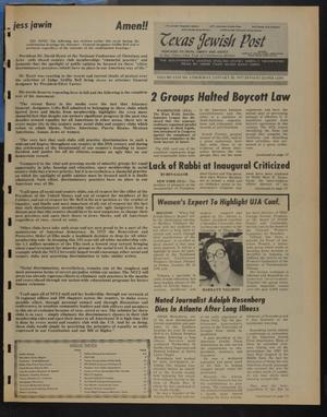 Primary view of object titled 'Texas Jewish Post (Fort Worth, Tex.), Vol. 31, No. 3, Ed. 1 Thursday, January 20, 1977'.