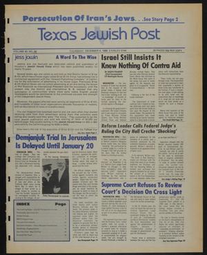 Primary view of object titled 'Texas Jewish Post (Fort Worth, Tex.), Vol. 40, No. 49, Ed. 1 Thursday, December 4, 1986'.