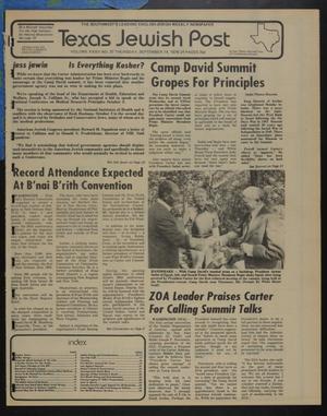 Primary view of object titled 'Texas Jewish Post (Fort Worth, Tex.), Vol. 32, No. 37, Ed. 1 Thursday, September 14, 1978'.