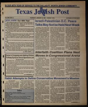 Primary view of object titled 'Texas Jewish Post (Fort Worth, Tex.), Vol. 48, No. 2, Ed. 1 Thursday, January 13, 1994'.