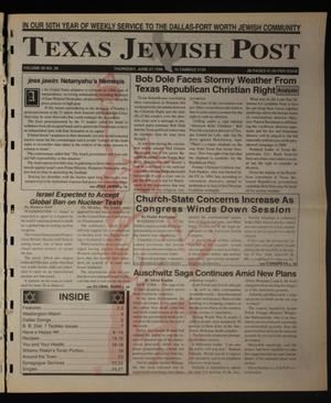 Primary view of object titled 'Texas Jewish Post (Fort Worth, Tex.), Vol. 50, No. 26, Ed. 1 Thursday, June 27, 1996'.