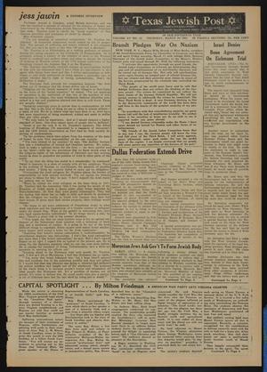 Primary view of object titled 'Texas Jewish Post (Fort Worth, Tex.), Vol. 15, No. 13, Ed. 1 Thursday, March 30, 1961'.
