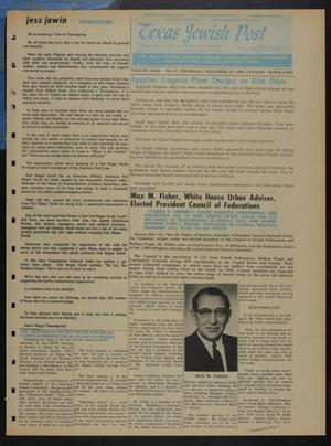 Primary view of object titled 'Texas Jewish Post (Fort Worth, Tex.), Vol. 23, No. 47, Ed. 1 Thursday, November 20, 1969'.
