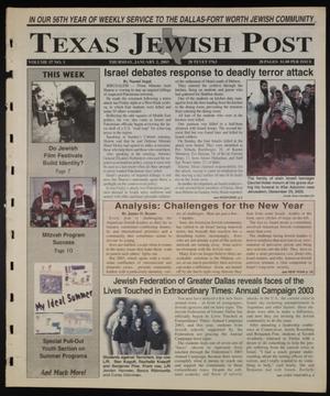 Texas Jewish Post (Fort Worth, Tex.), Vol. 57, No. 1, Ed. 1 Thursday, January 2, 2003