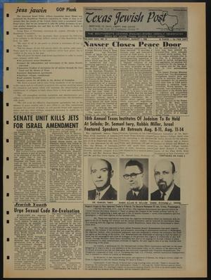 Texas Jewish Post (Fort Worth, Tex.), Vol. 22, No. 31, Ed. 1 Thursday, August 1, 1968