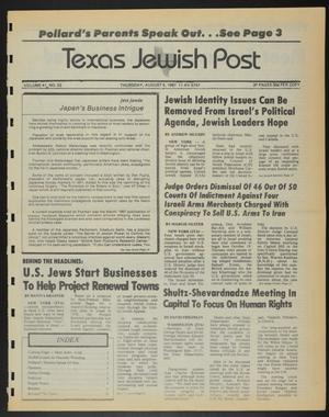 Texas Jewish Post (Fort Worth, Tex.), Vol. 41, No. 32, Ed. 1 Thursday, August 6, 1987