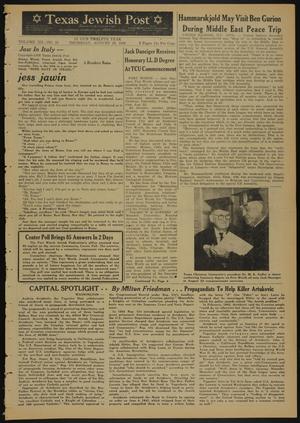 Texas Jewish Post (Fort Worth, Tex.), Vol. 12, No. 35, Ed. 1 Thursday, August 28, 1958