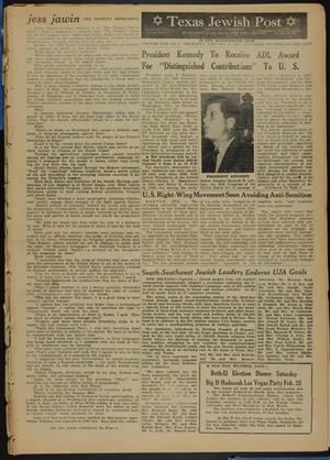 Primary view of object titled 'Texas Jewish Post (Fort Worth, Tex.), Vol. 17, No. 4, Ed. 1 Thursday, January 24, 1963'.