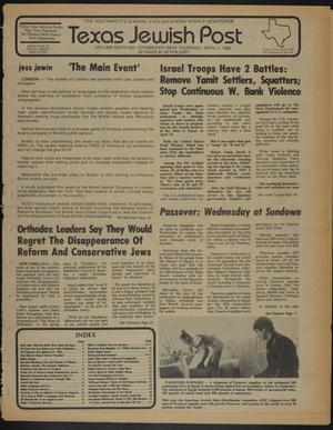 Primary view of object titled 'Texas Jewish Post (Fort Worth, Tex.), Vol. 36, No. 13, Ed. 1 Thursday, April 1, 1982'.
